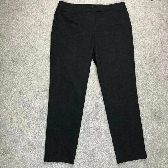 Lafayette148 Irving Trousers Pants Charcoal Gray Pockets Wool Blend Sz 12 - Picture 1 of 9
